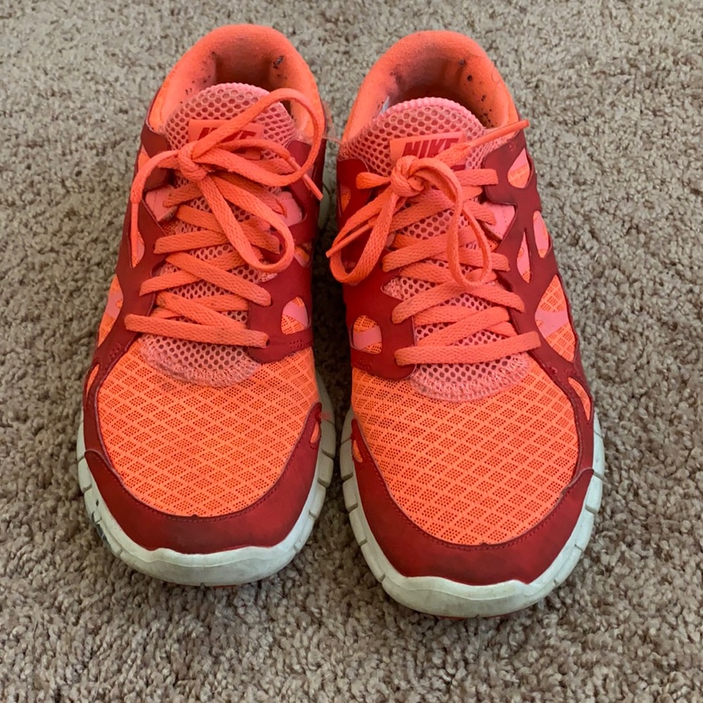 Nike bright colored running shoes